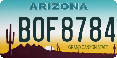 AZ license plate BOF8784