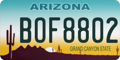 AZ license plate BOF8802