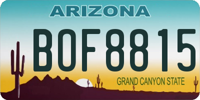 AZ license plate BOF8815