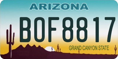 AZ license plate BOF8817