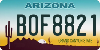AZ license plate BOF8821