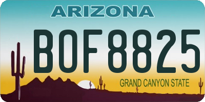 AZ license plate BOF8825