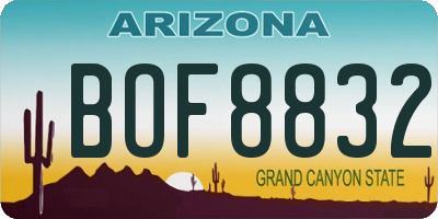 AZ license plate BOF8832