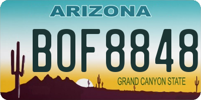 AZ license plate BOF8848