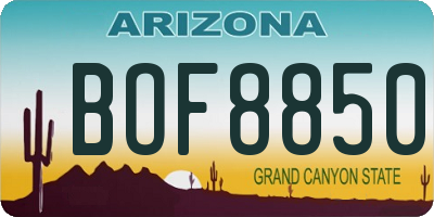 AZ license plate BOF8850