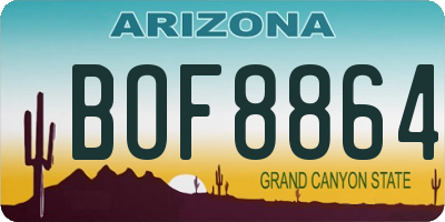AZ license plate BOF8864