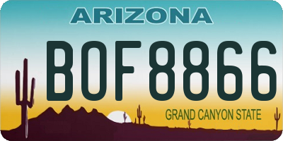 AZ license plate BOF8866