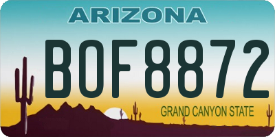 AZ license plate BOF8872