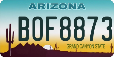 AZ license plate BOF8873