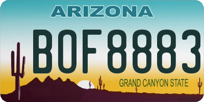 AZ license plate BOF8883