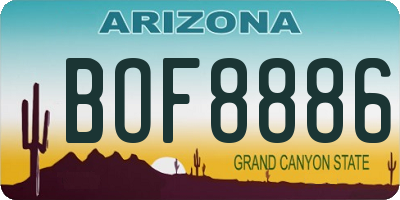 AZ license plate BOF8886