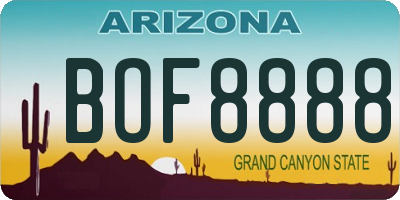 AZ license plate BOF8888