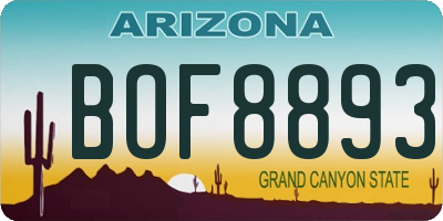 AZ license plate BOF8893