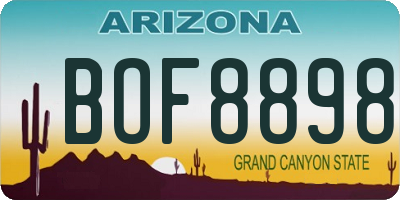 AZ license plate BOF8898