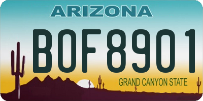 AZ license plate BOF8901