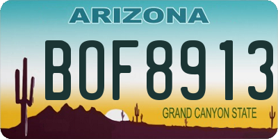 AZ license plate BOF8913