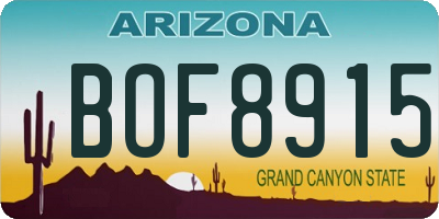 AZ license plate BOF8915