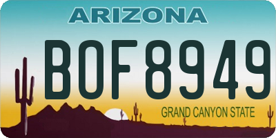 AZ license plate BOF8949