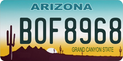 AZ license plate BOF8968