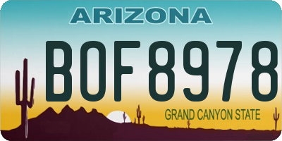 AZ license plate BOF8978