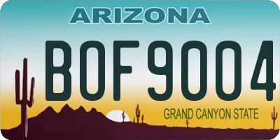 AZ license plate BOF9004