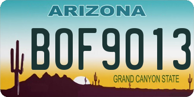 AZ license plate BOF9013
