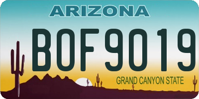 AZ license plate BOF9019