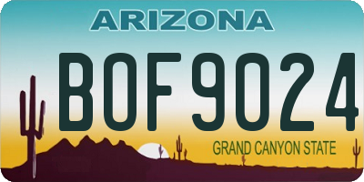 AZ license plate BOF9024