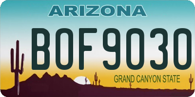 AZ license plate BOF9030