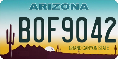 AZ license plate BOF9042
