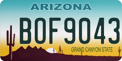 AZ license plate BOF9043