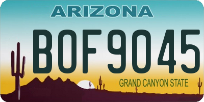 AZ license plate BOF9045