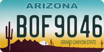 AZ license plate BOF9046
