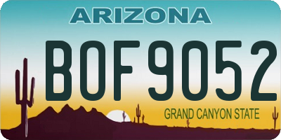 AZ license plate BOF9052
