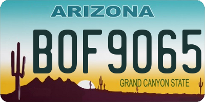 AZ license plate BOF9065
