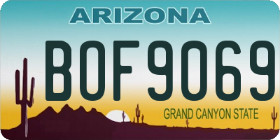 AZ license plate BOF9069