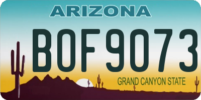 AZ license plate BOF9073