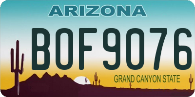 AZ license plate BOF9076