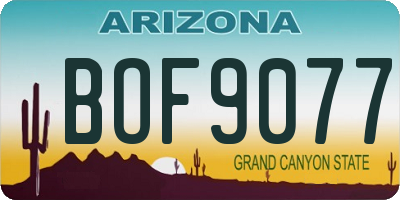 AZ license plate BOF9077
