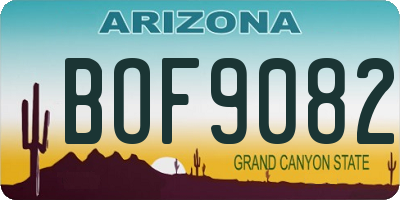 AZ license plate BOF9082