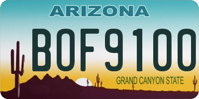 AZ license plate BOF9100