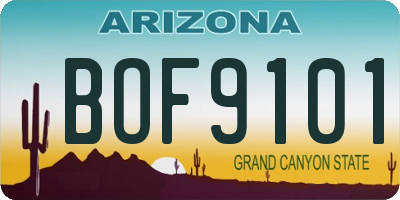 AZ license plate BOF9101