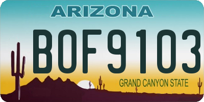 AZ license plate BOF9103