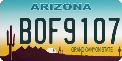 AZ license plate BOF9107