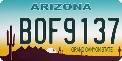 AZ license plate BOF9137