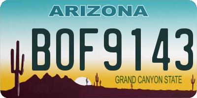 AZ license plate BOF9143