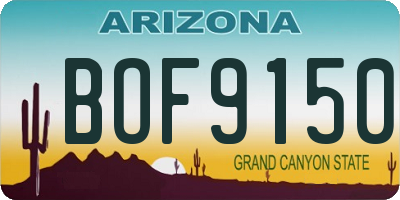 AZ license plate BOF9150