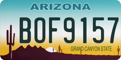 AZ license plate BOF9157