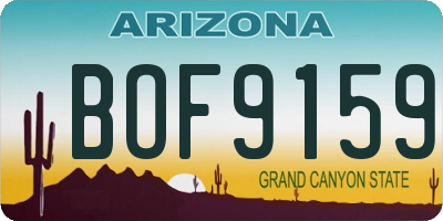 AZ license plate BOF9159