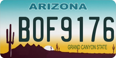 AZ license plate BOF9176